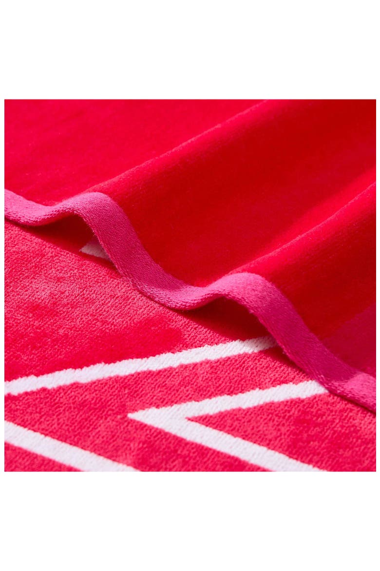 Set of 2 Cotton Blend Terry Beach Towels, Alternate, color, DARK PINK