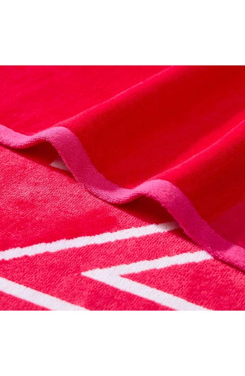 Nautica Set Of 2 Cotton Blend Terry Beach Towels In Red