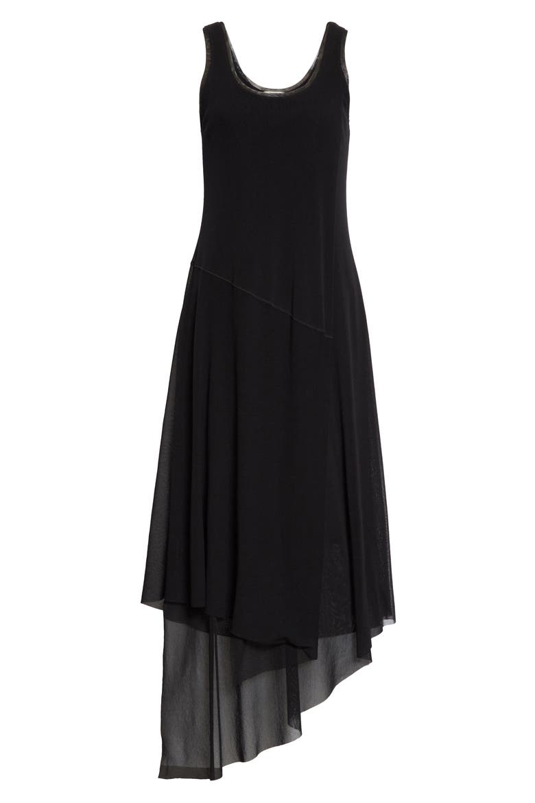 Asymmetrical Hem Tank Dress, Alternate, color, NERO
