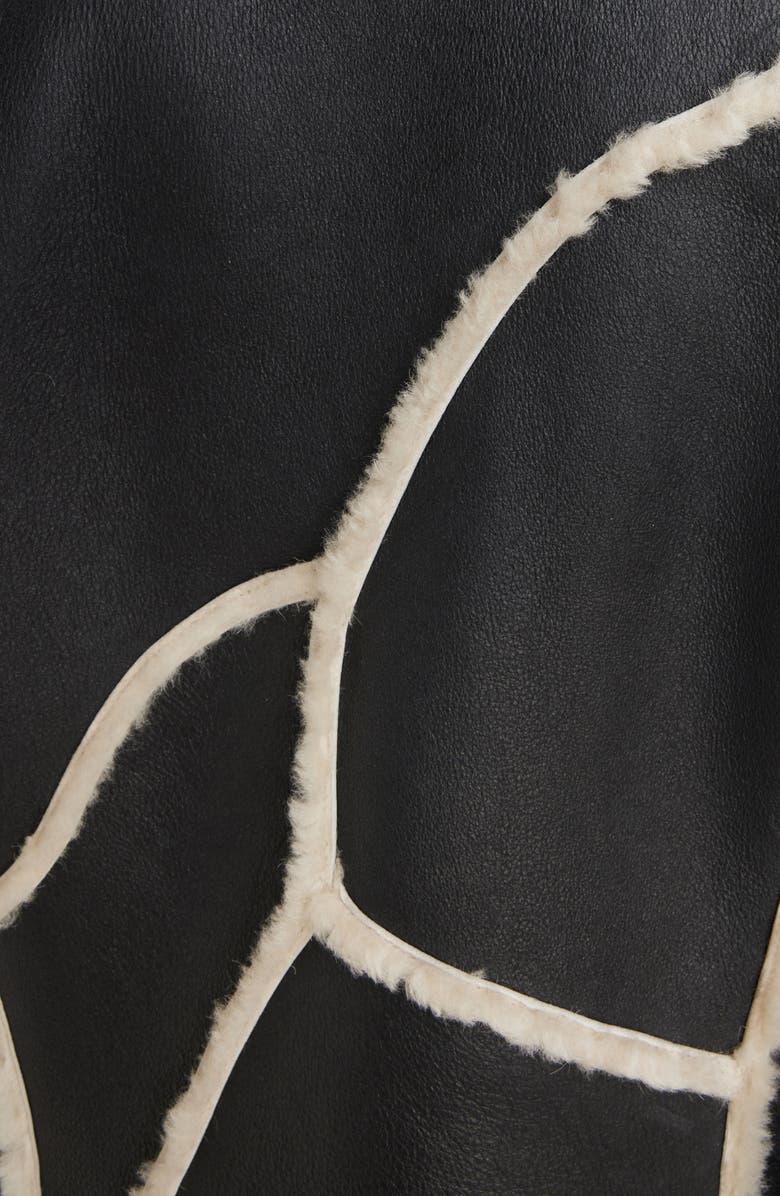 Chloé Patchwork Leather & Genuine Shearling Coat, Alternate, color,