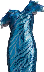 SHO by Tadashi Shoji Sequin One-Shoulder Sheath Cocktail Dress
