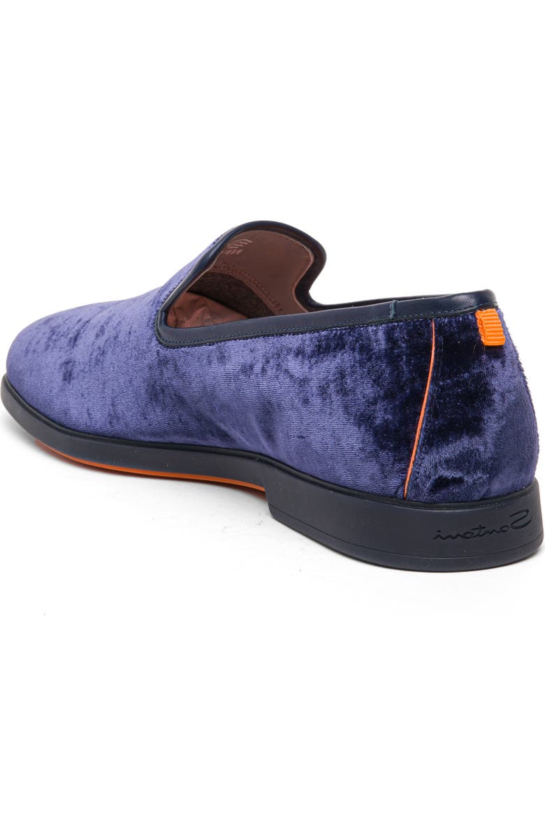 Santoni Smooth Smoking Slipper, Alternate, color, Blue