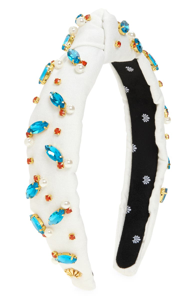 Lele Sadoughi Slim Knotted Crystal Embellished Headband, Main, color, 