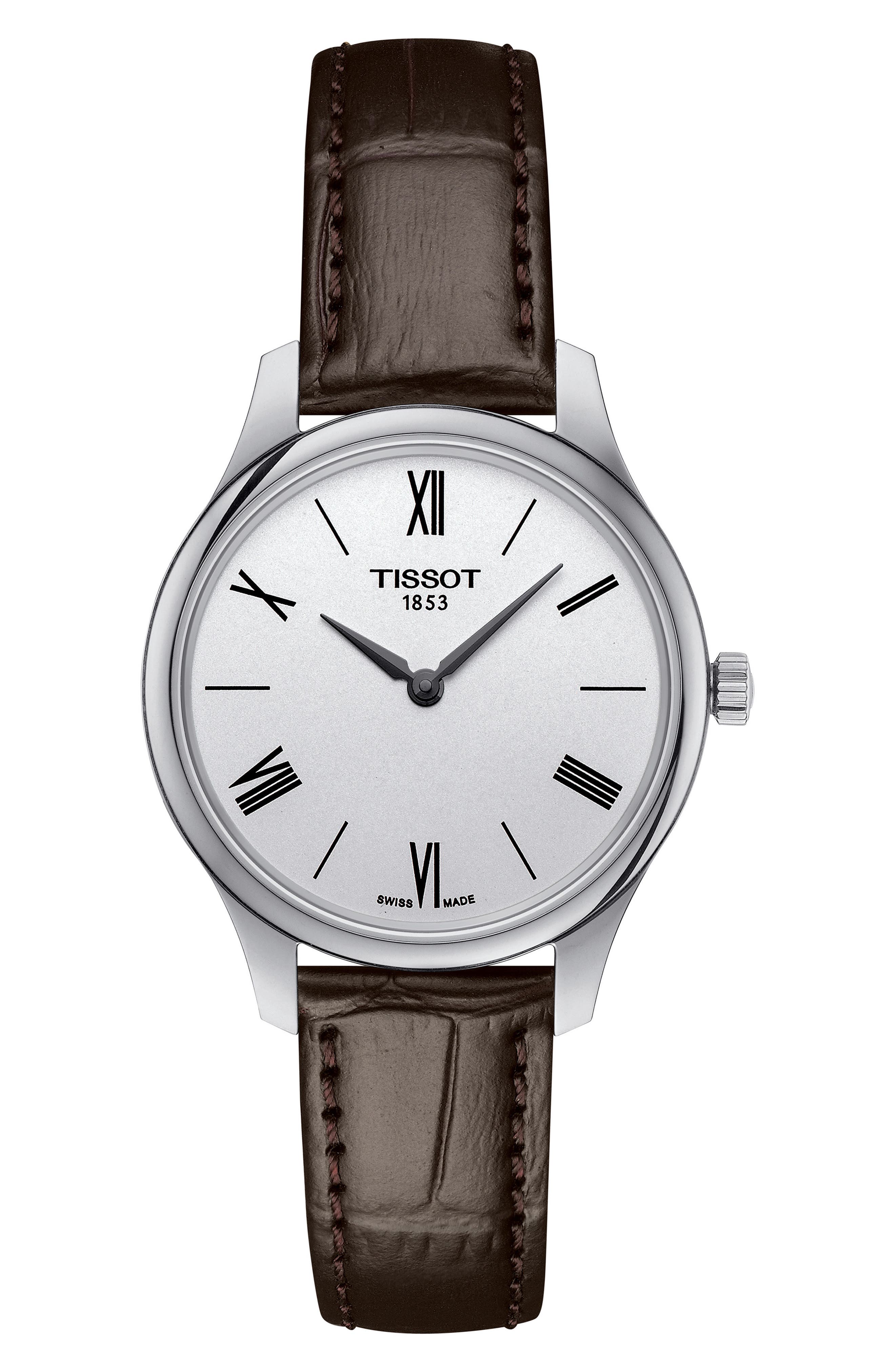 Tissot Tradition Swiss Quartz Croc Embossed Leather Strap Watch, 31mm