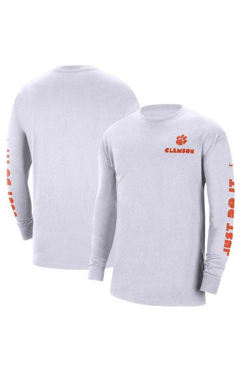 Nike Men's Nike White Clemson Tigers Heritage Max 90 Long Sleeve T-Shirt, Main, color, 
