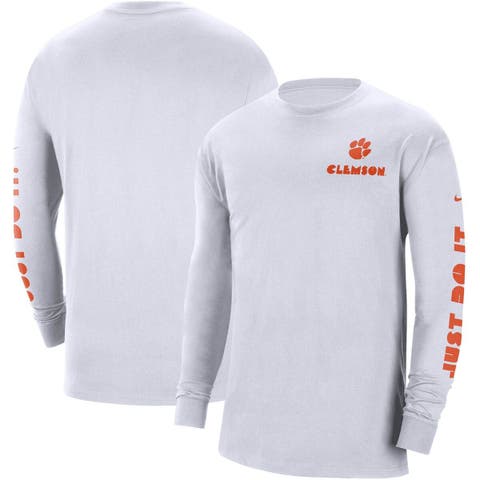 Men's Nike White Clemson Tigers Heritage Max 90 Long Sleeve T-Shirt