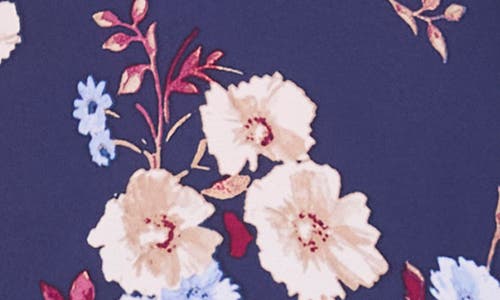 Vince Camuto Floral Print Top In Blue
