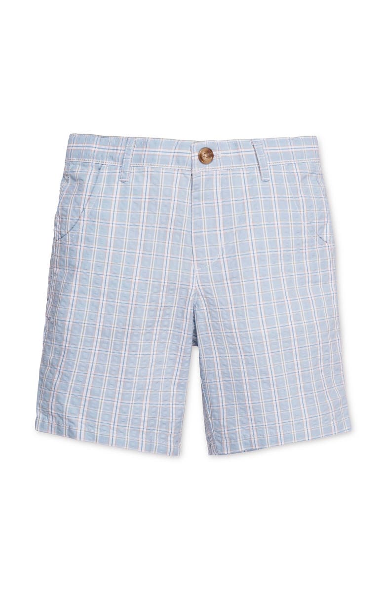 Hope & Henry Kids' Organic Seersucker Short, Main, color, Blue Chateau Check