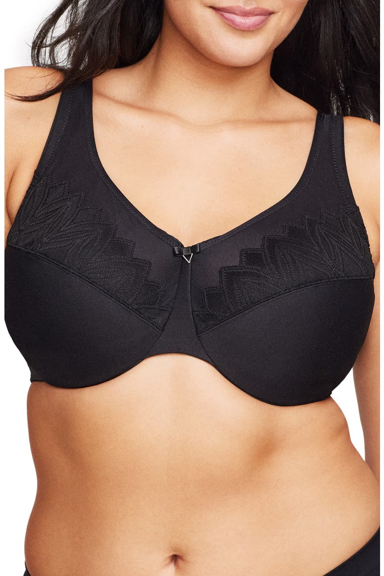 Wonderwire Full Coverage Minimizer Bra, Main, color, BLACK