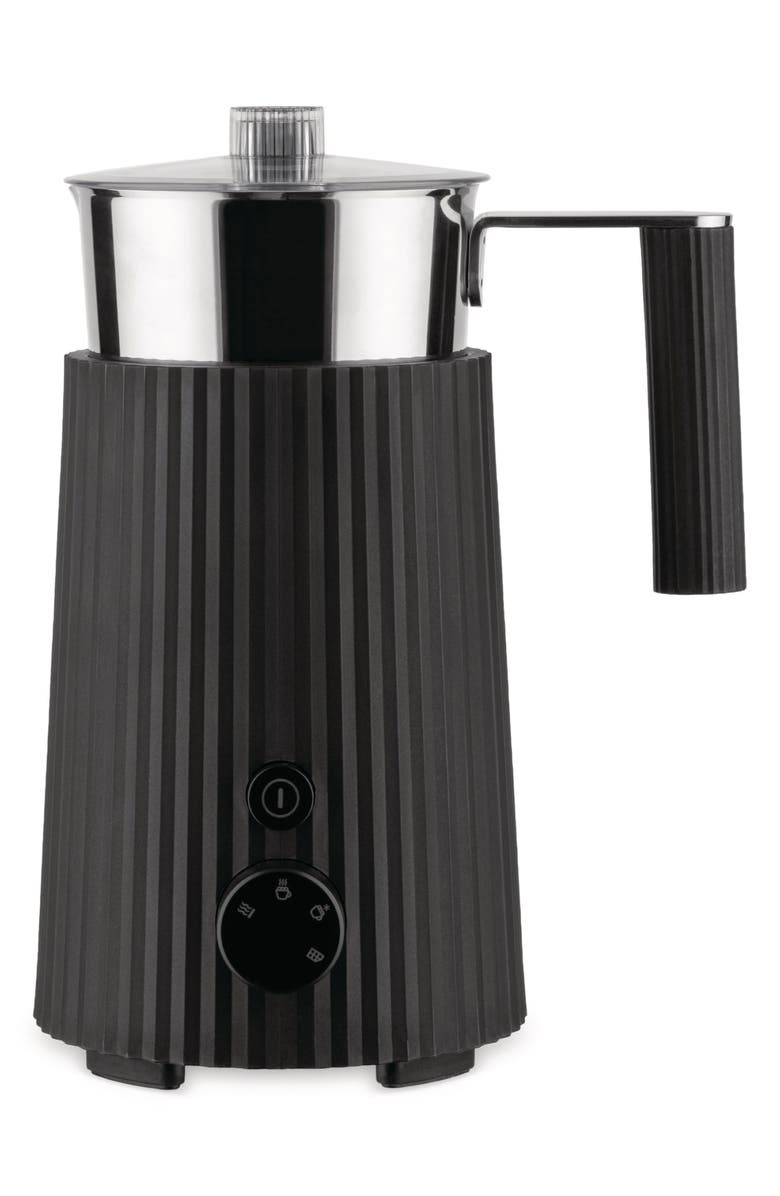 ALESSI Plissé Multi Function Milk Frother, Main, color, Black