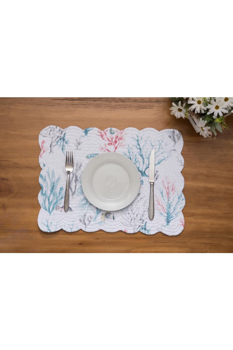St.Vincent Placemats, Set of 6, Alternate, color, Green