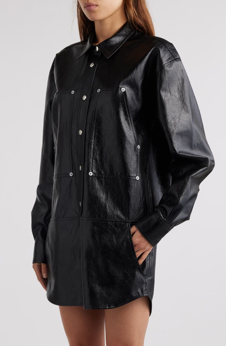 Isabel Marant Étoile Ayali Faux Leather Mini Shirtdress, Alternate, color,