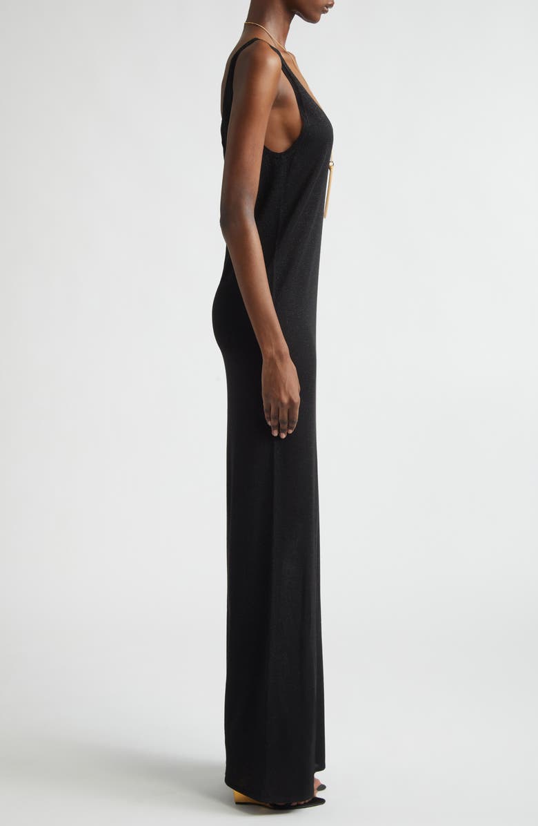 Saint Laurent Metallic Maxi Tank Dress, Alternate, color,