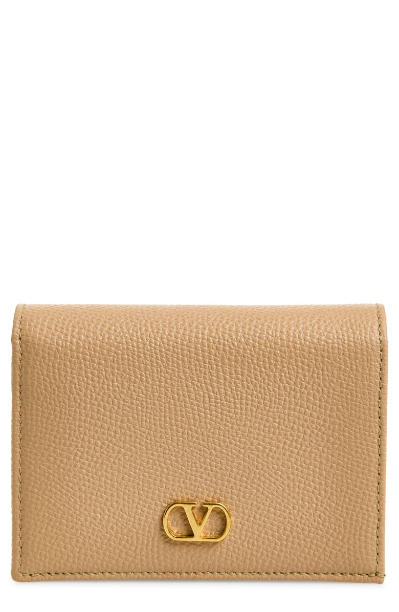 Valentino Garavani VLOGO Signature Leather Wallet, Main, color, Rose Sand