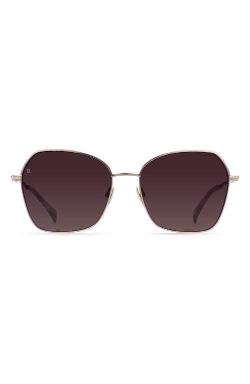 RAEN Zhana 57mm Tinted Aviator Sunglasses in Satin Rose Gold /Solaris 