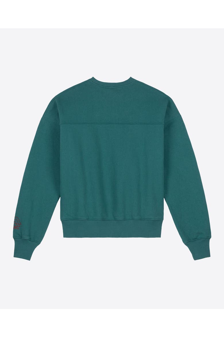 Quartier Hunter Green Loopback Cotton Crewneck Sweatshirt, Alternate, color, Hunter Green