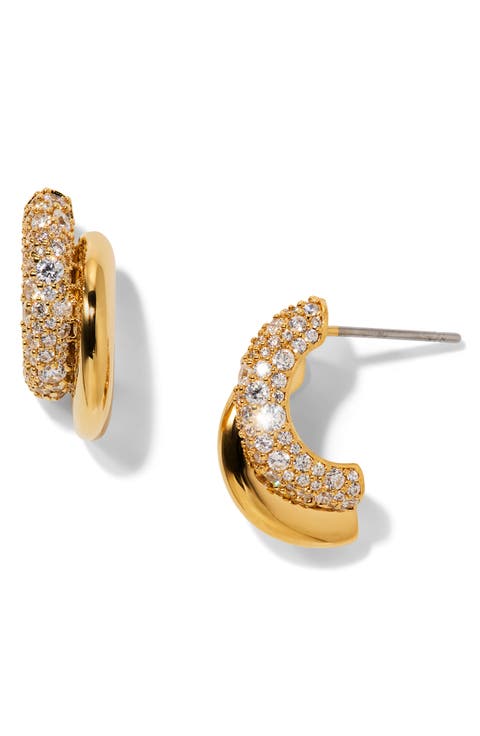 Pavé Double Hoop Earrings