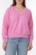C & C California Delilah Sunwashed Fleece V-Neck Sweatshirt