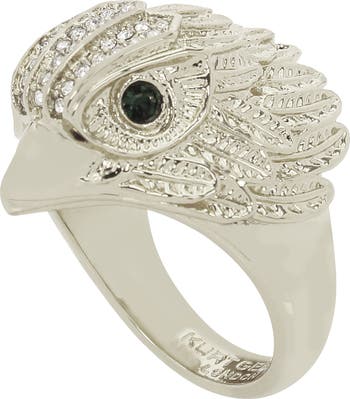Pavé Crystal Eagle Head Cocktail Ring