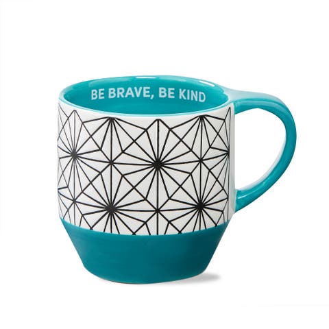 Be Brave Be Kind Mug Aqua Earthenware Everyday