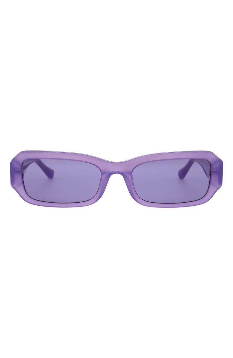 Florence by Mills 54mm Rectangular Sunglasses, Main, color, Pearlised Purple