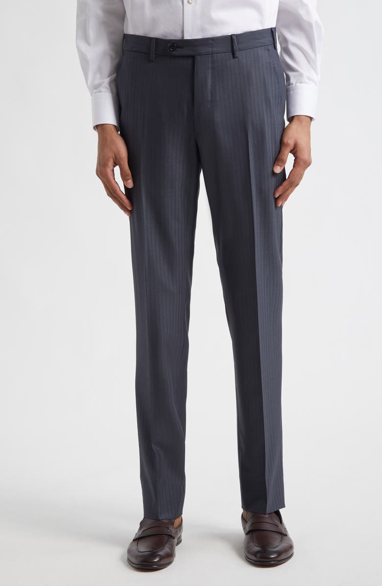 ZEGNA 15Milmil15 Faint Stripe Wool Suit, Main, color, Dark Grey