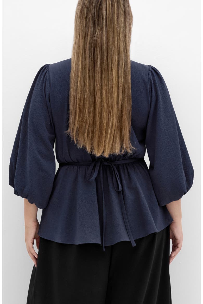 Celina Wrap Top, Alternate, color, NAVY
