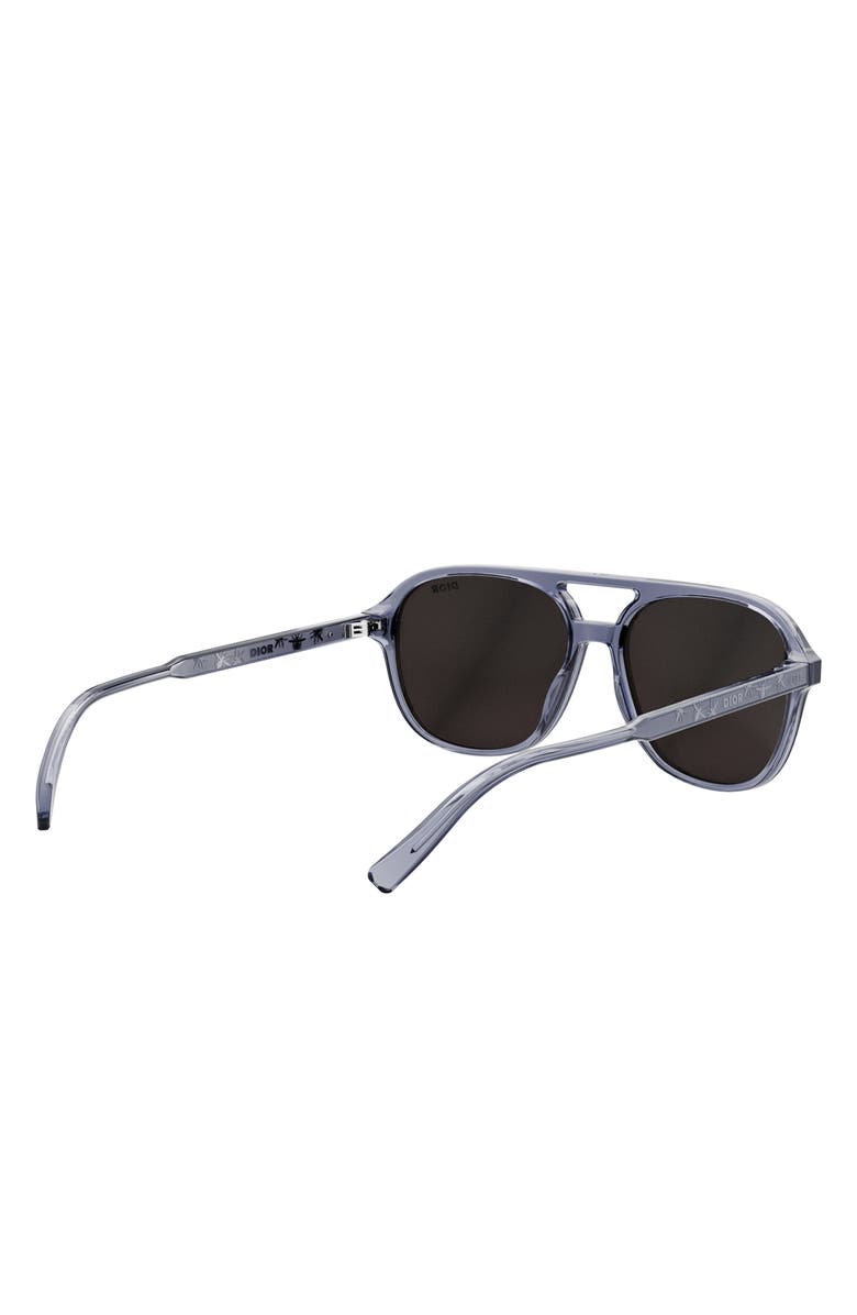 DIOR InDior N1I 57mm Navigator Sunglasses, Alternate, color, Shiny Light Blue / Smoke