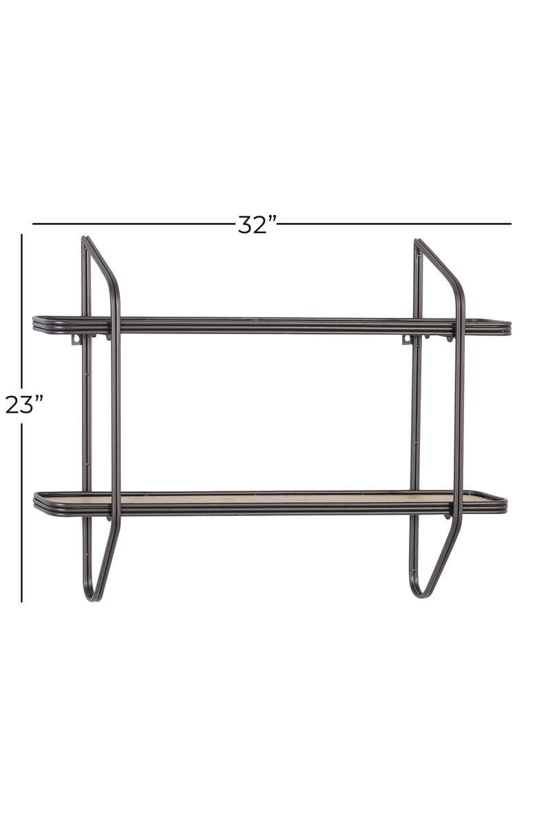 SONOMA SAGE HOME Rectangular Silver Metal And Wood 2-Tier Wall Shelf - 32" X 23", Alternate, color,