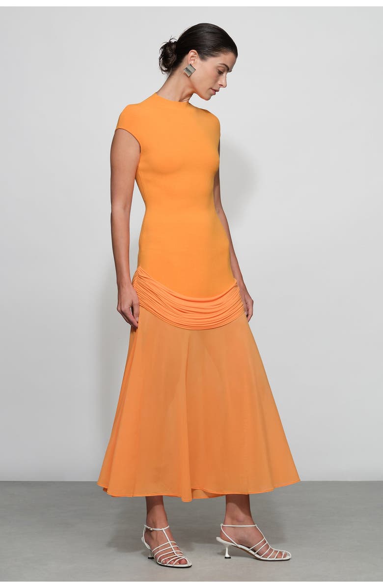 Et Ochs Nola Knit Combo Dress, Alternate, color, Tangerine