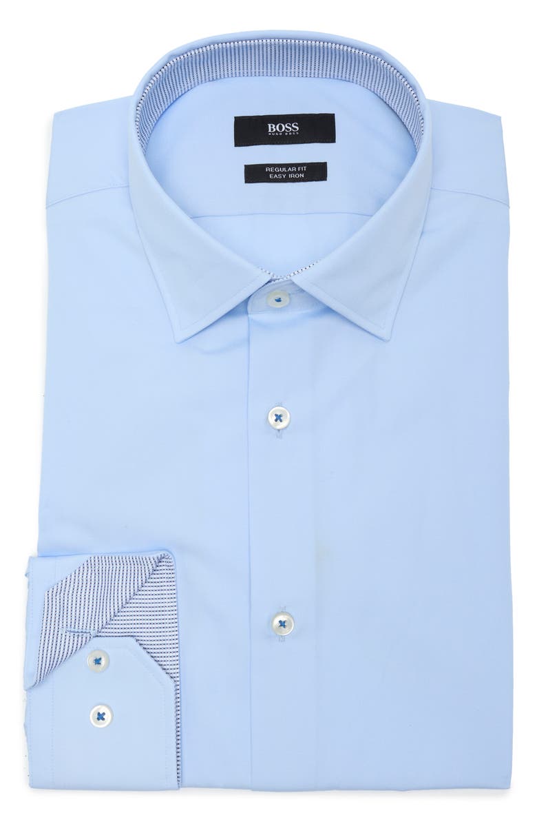BOSS Goras Regular Fit Easy Iron Solid Stretch Dress Shirt, Alternate, color, 