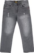 XRAY Kids' Raw X Rip & Repair Distressed Neon Stitch Jeans