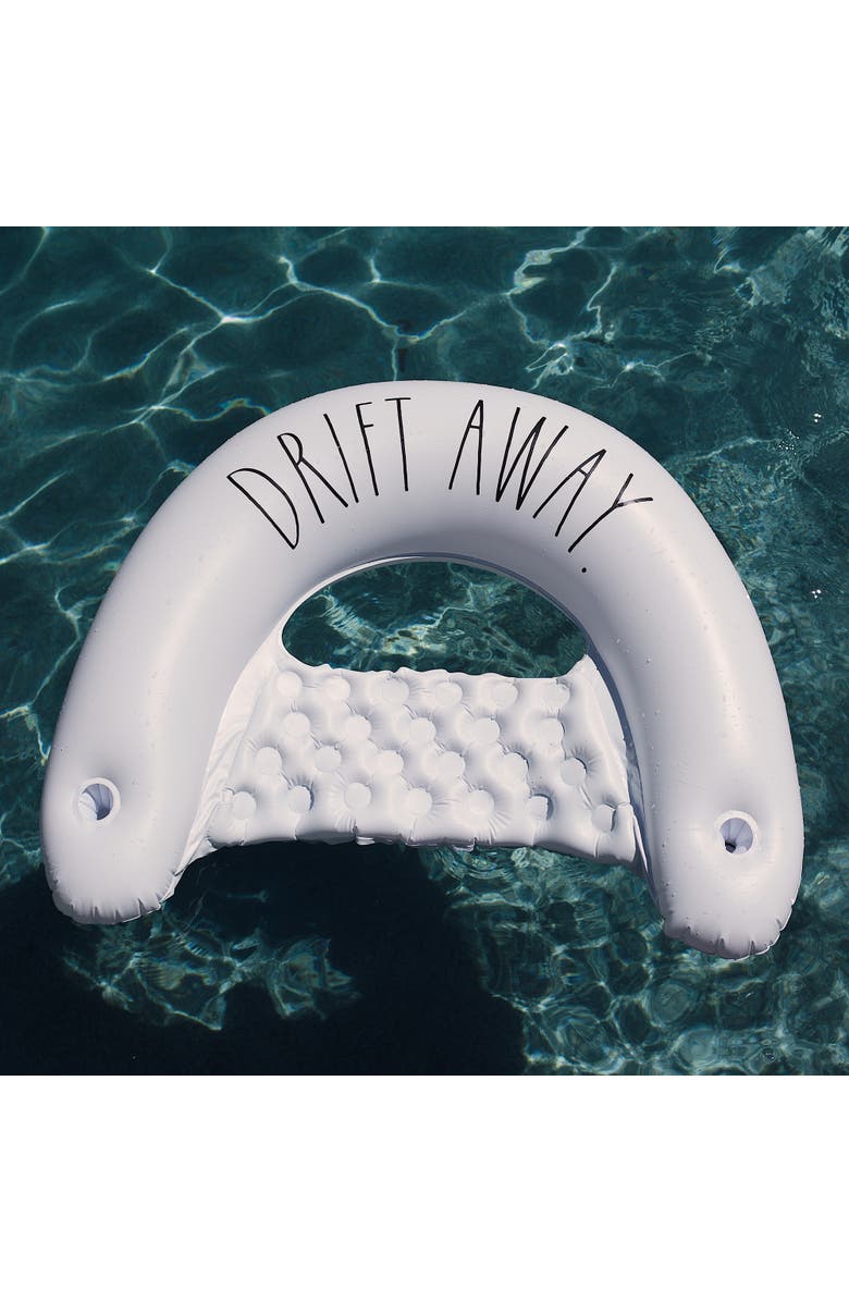 Rae Dunn Drift Away Chair Lounger 55 inch x 36 inch Water & Pool, Alternate, color, White