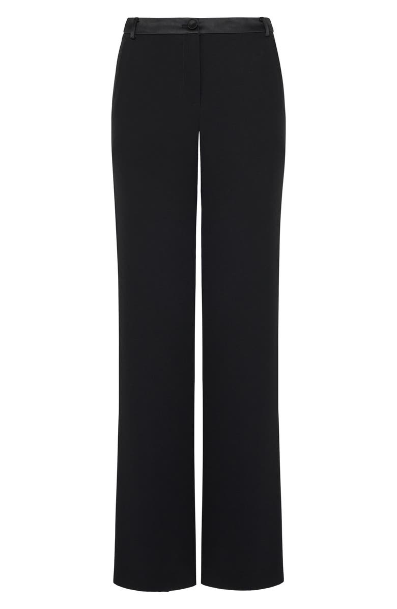 Milly Soren Low Rise Wide Leg Satin Trim Pants, Alternate, color, 