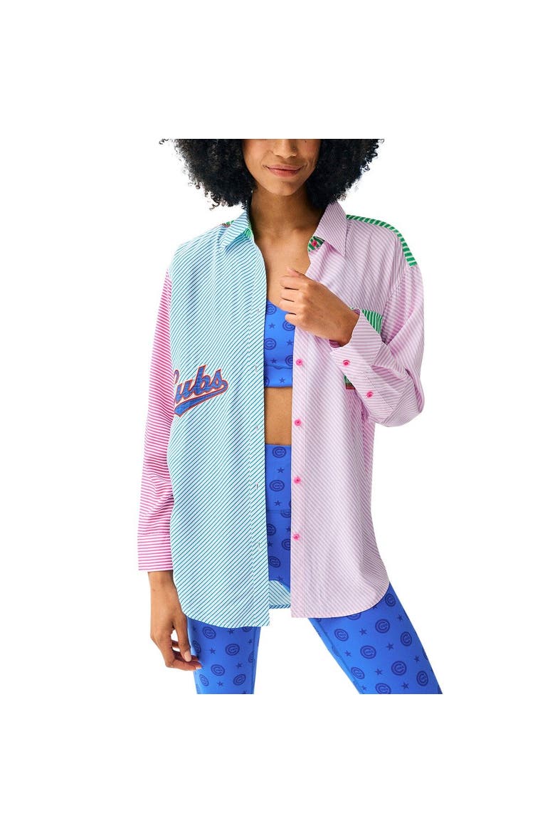 Women's Terez Chicago Cubs Button-Up Shirt, Alternate, color, Blue