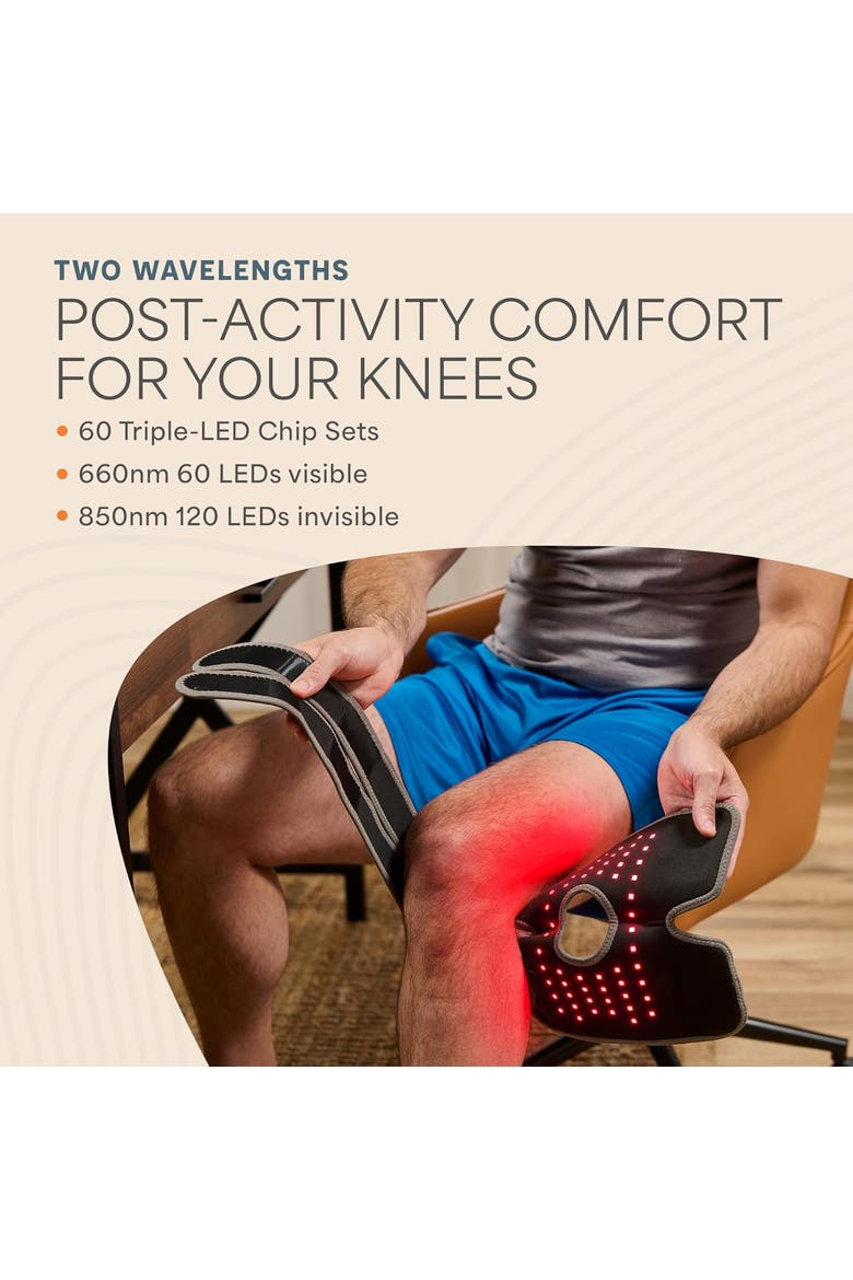 Biorecover Knee Massager with Heat & Red Light Therapy for Knee Brace  Infrared Therapy Device, Alternate, color, Grey