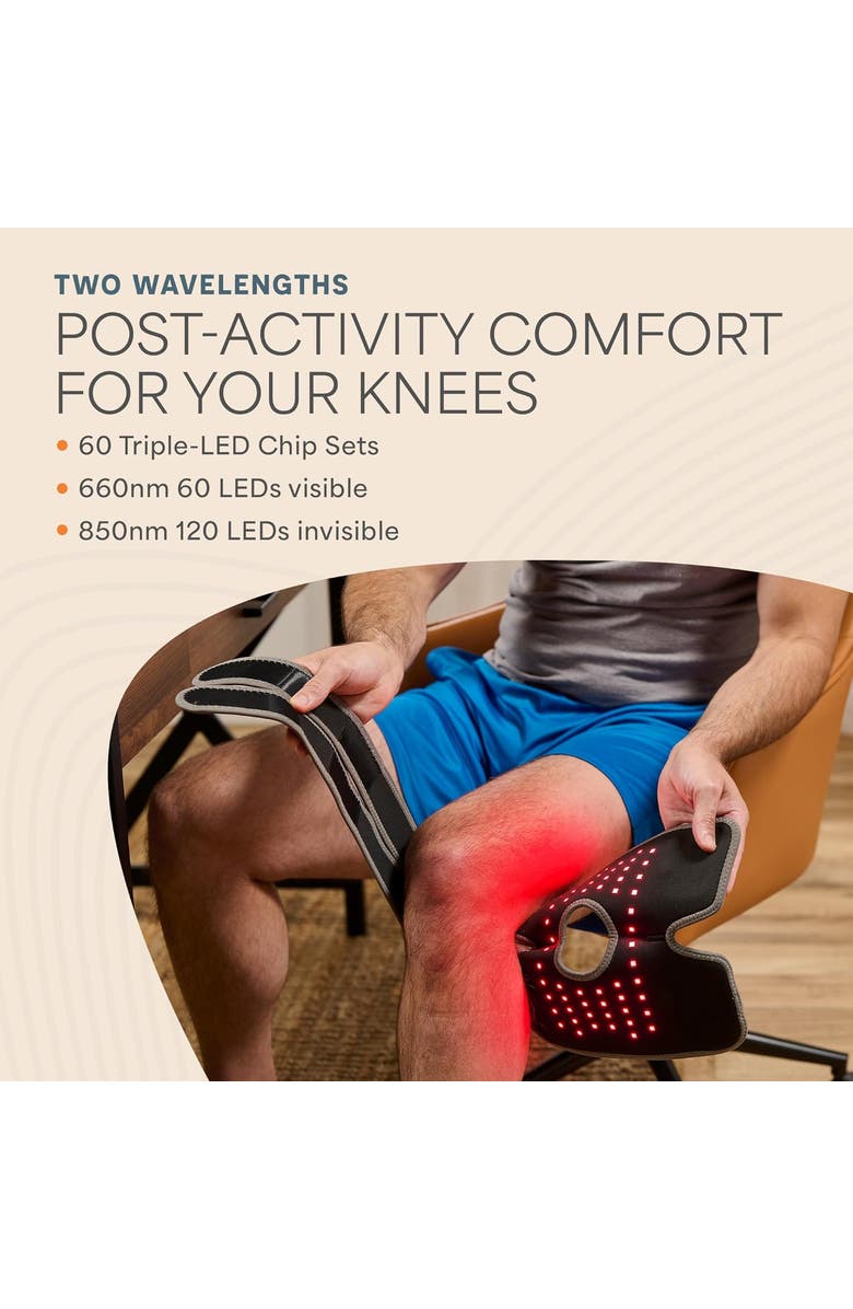 Lifepro Biorecover Knee Massager with Heat & Red Light Therapy for Knee Brace Infrared Therapy Device, Alternate, color,