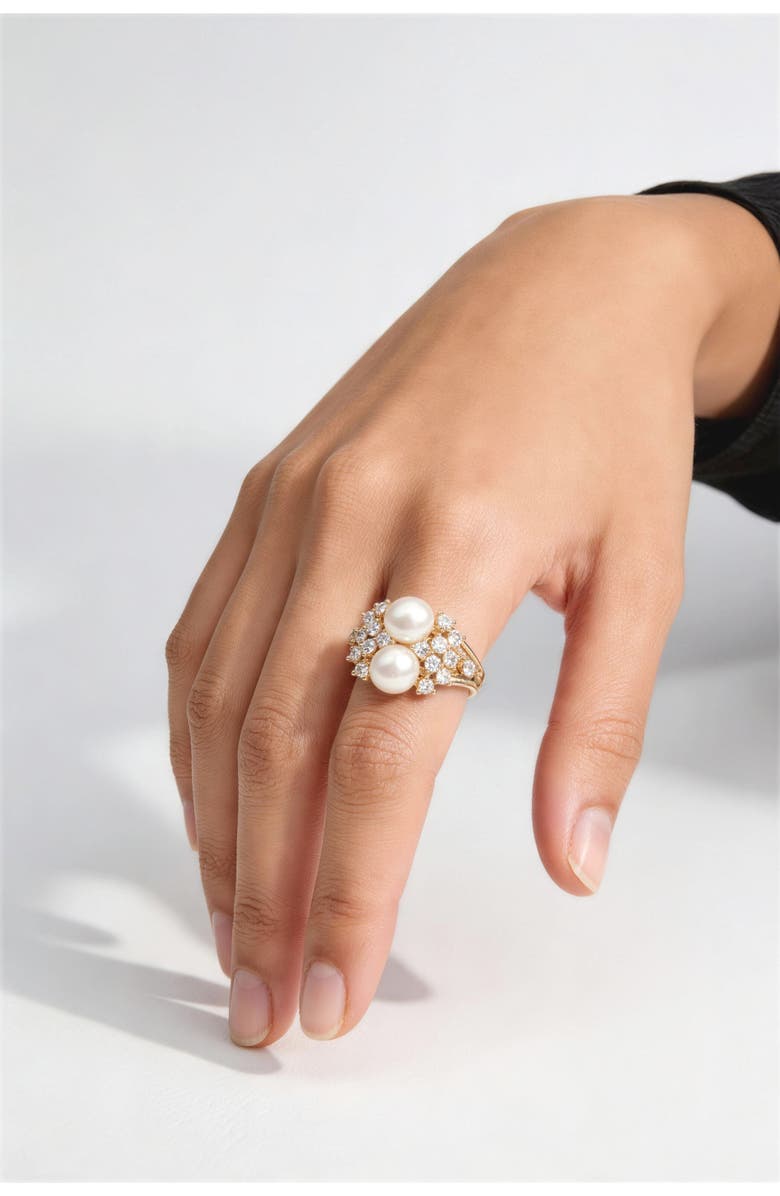 Classicharms Celeste Pearl Halo Ring, Alternate, color, Gold