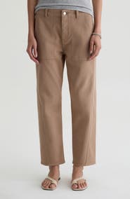 AG Analeigh High Waist Ankle Straight Leg Twill Pants