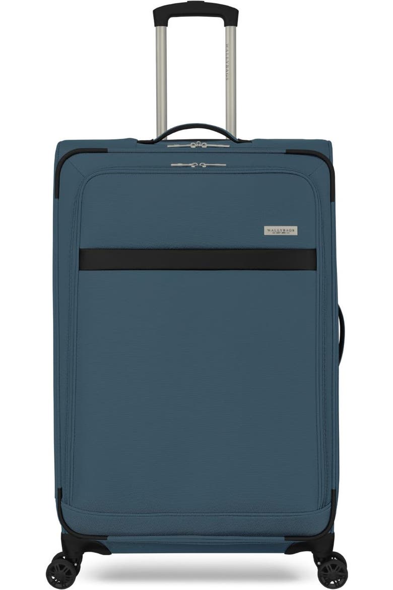 Stratford Softside 29" Large Checked Spinner Luggage, Main, color, Teal