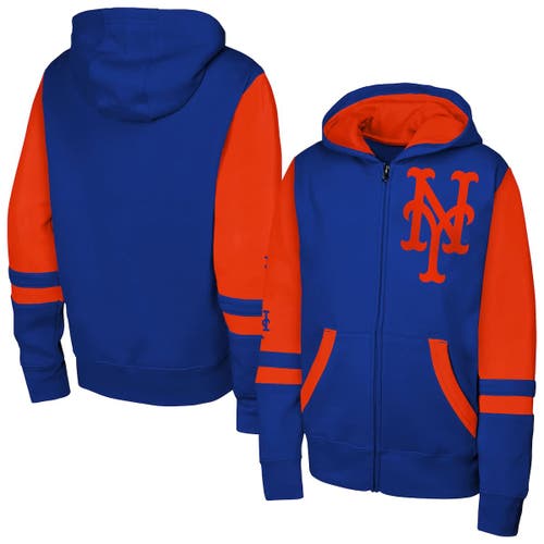 Outerstuff Kids'  Royal New York Mets Stadium Colorblock Full-zip Hoodie In Blue