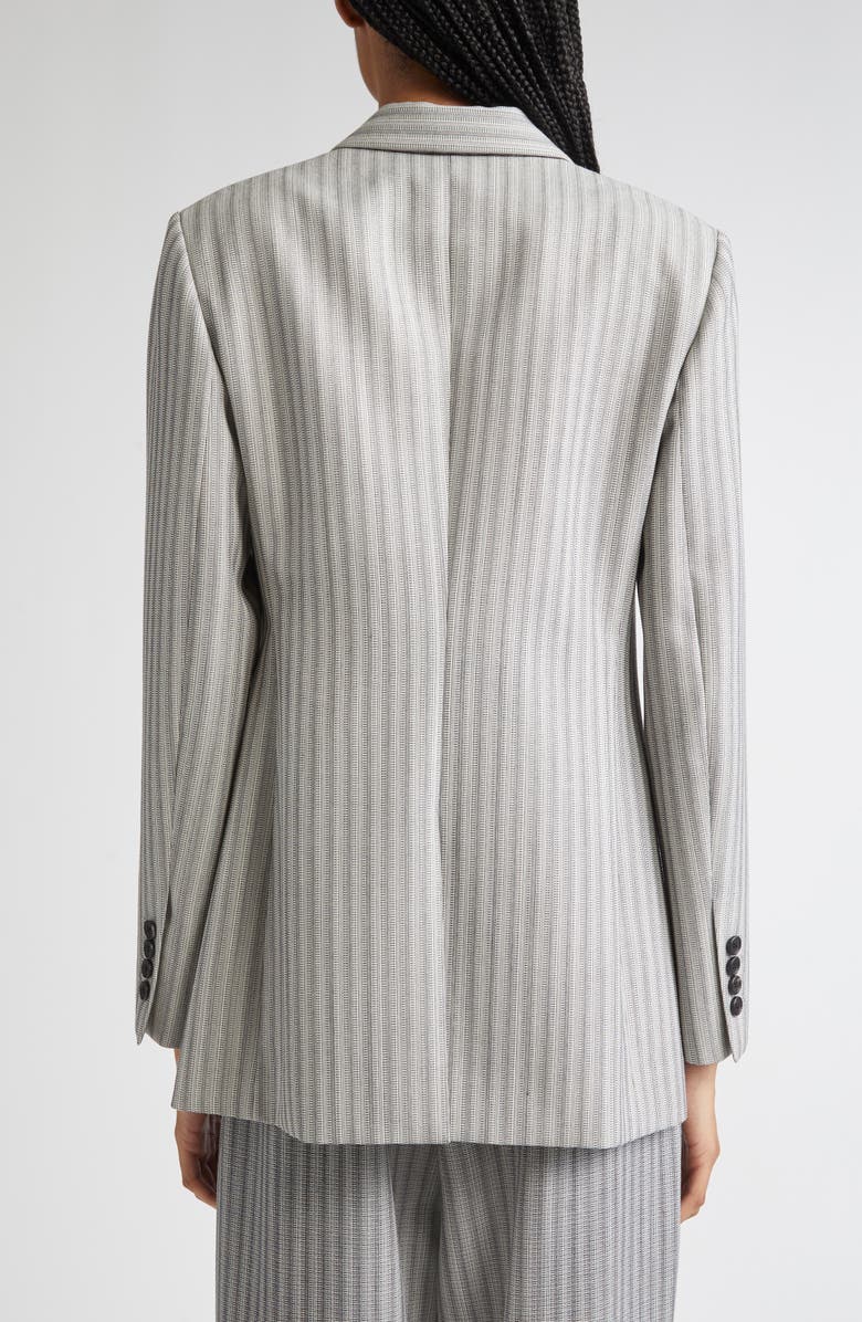 PARTOW Bow Textured Stripe Virgin Wool Blazer, Alternate, color, Light Grey Stripe