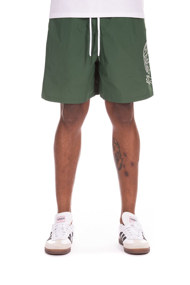 BB Helmet Nylon Drawstring Shorts, Main, color, GREENER PASTURES