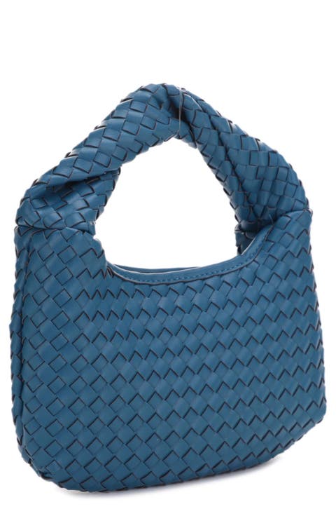 Libby Diamond Weave Twist Handle Shoulder Bag