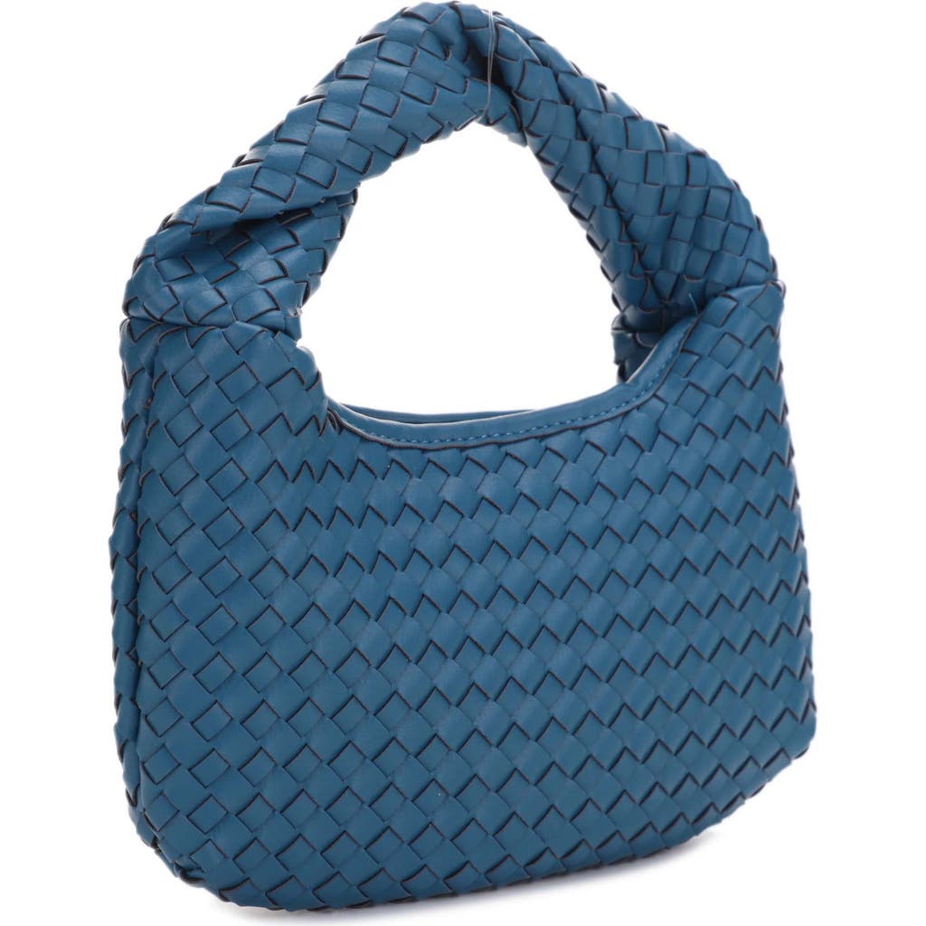 Emperia Libby Diamond Weave Twist Handle Shoulder Bag In Teal
