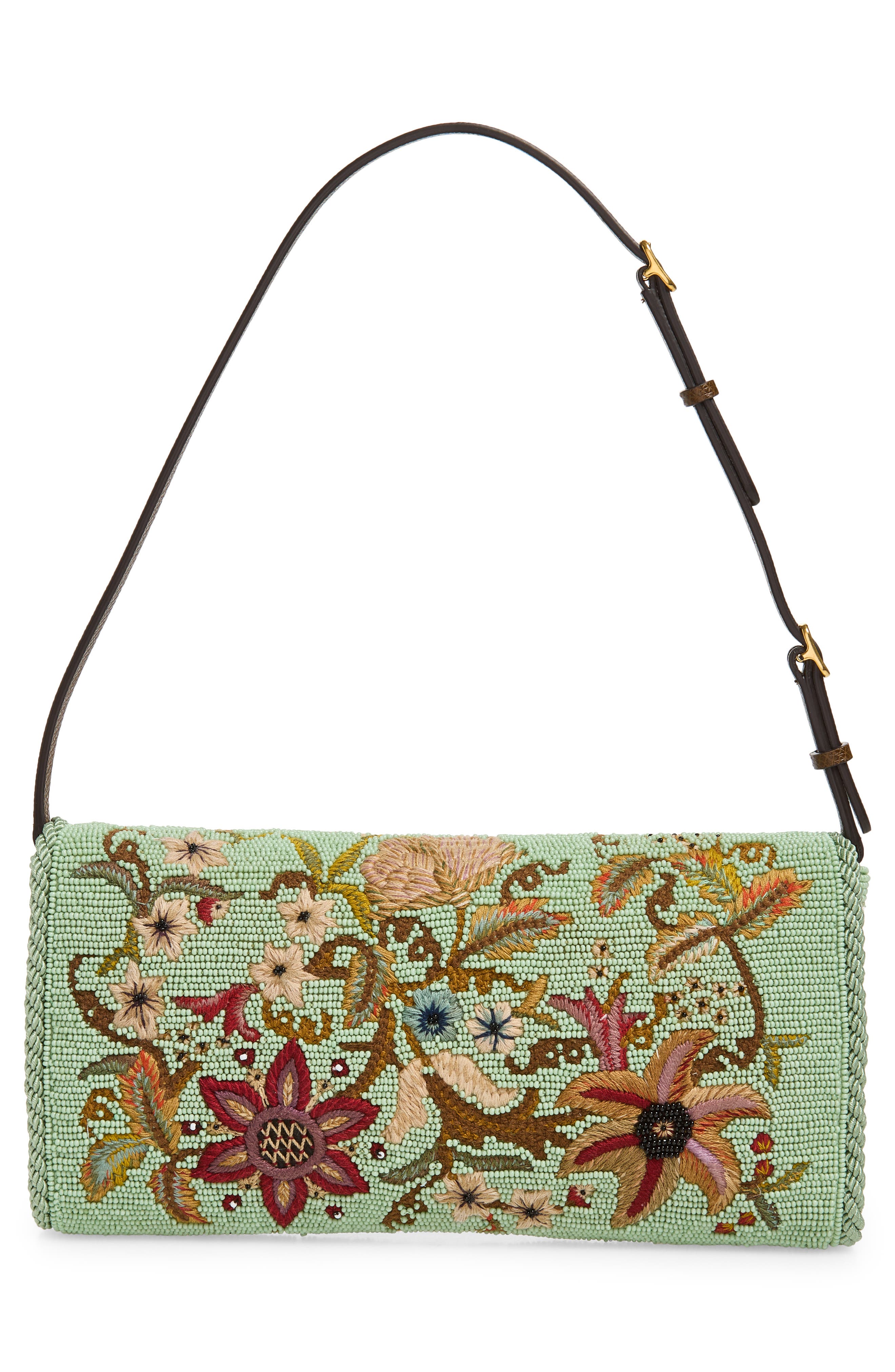 Vain Soft Embroidered Top Handle Bag, Alternate, color, MULTI GREEN