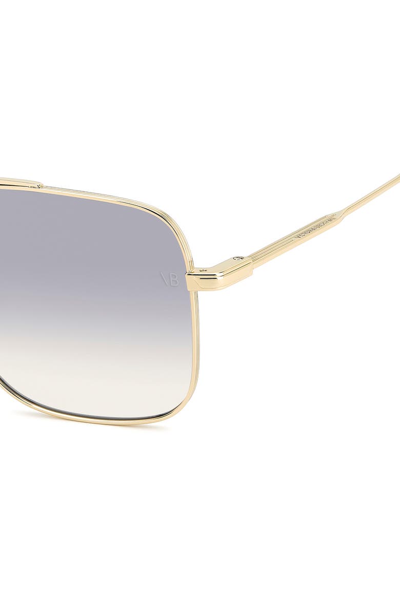 Victoria Beckham Navigator 57mm Aviator Sunglasses, Alternate, color, Gold/ Blue Sf Ar