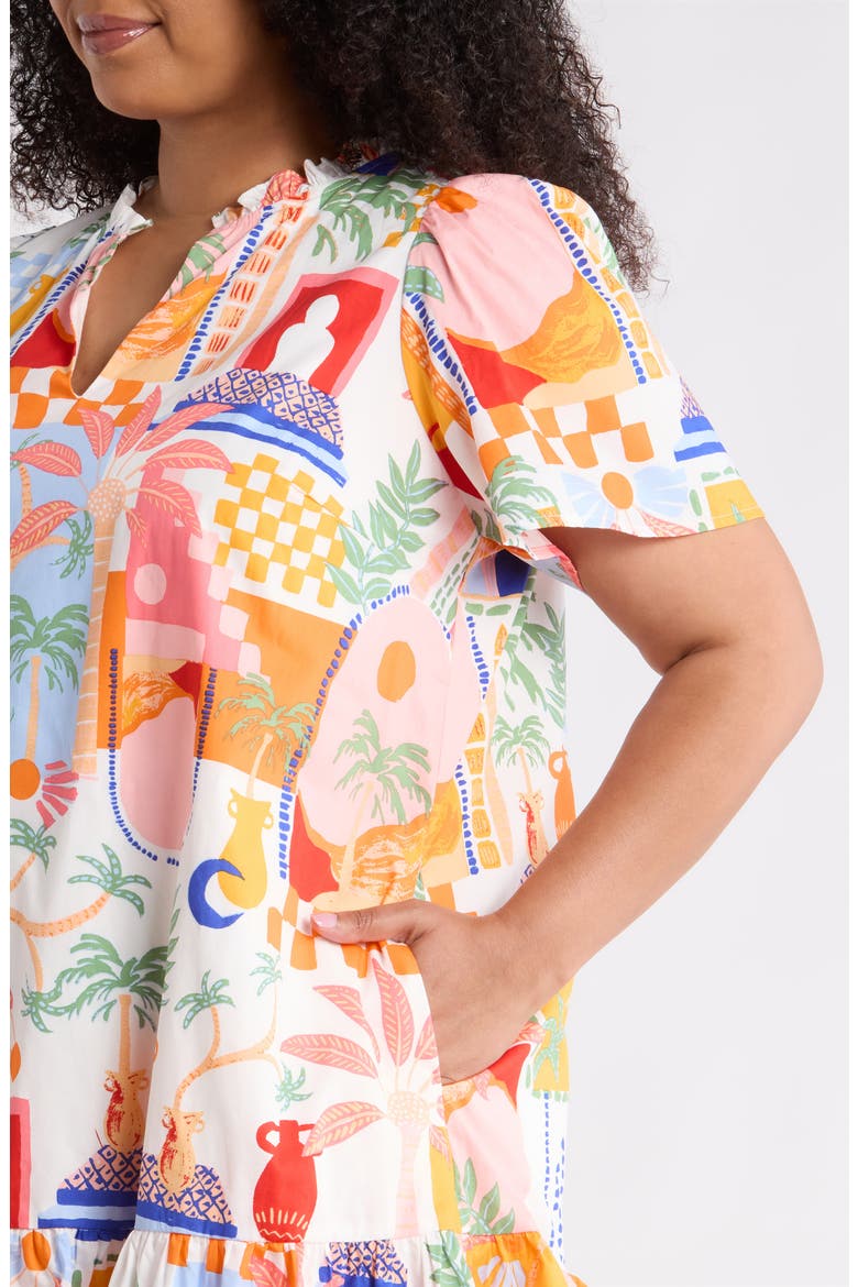 Petrolia Print Minidress, Alternate, color, ORANGE-PINK-WHTE