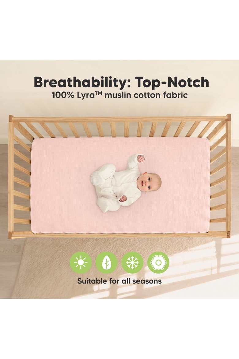 2-Pack Lyra Muslin Crib Sheets, Alternate, color, Cameo