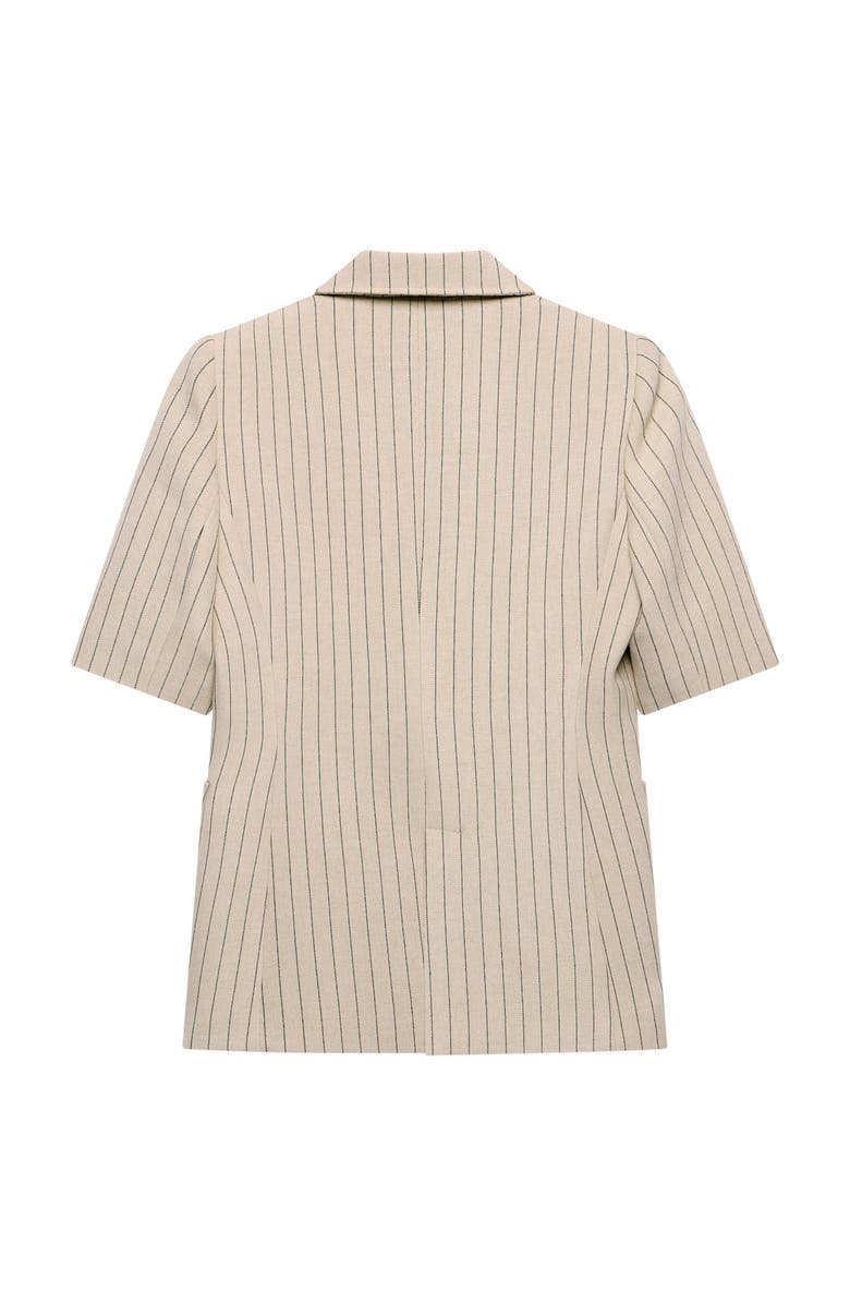 MINT VELVET Pin Stripe Short Sleeve Blazer, Alternate, color, Camel